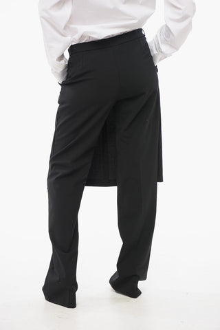 Straight Pants with Skirt