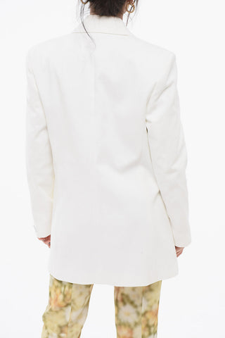 Cotton Single Breasted Blazer With Jetted Pocketd