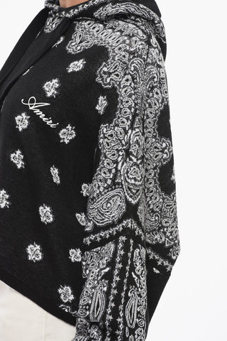 Paisley Patterned Cropped Fit Hoodie