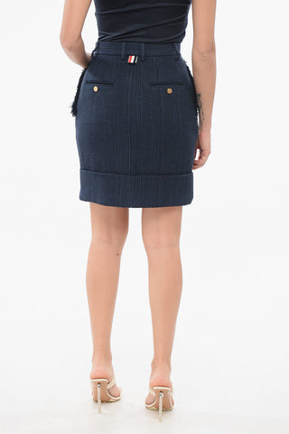 프린지 디테일의 하이웨이스트 스커트