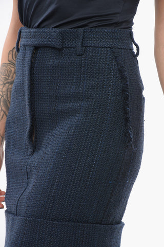 프린지 디테일의 하이웨이스트 스커트