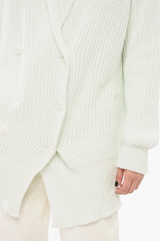 Doppelreihiger Cardigan aus Baumwoll-Chenille