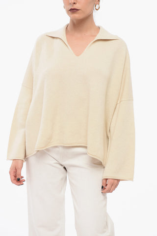Pullover aus Kaschmir-Mix mit Polokragen