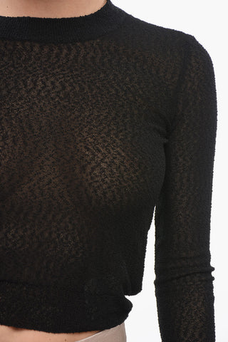 Maglia Girocollo See Through in Misto Viscosa
