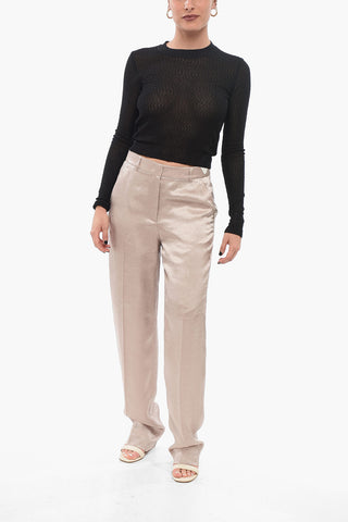 Maglia Girocollo See Through in Misto Viscosa