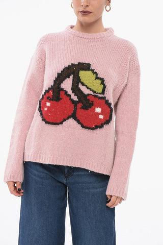 Crew Neck CANDYFLOSS CHERRY Wool Blend Pullover