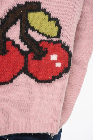 Crew Neck CANDYFLOSS CHERRY Wool Blend Pullover
