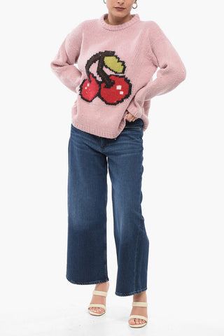 Crew Neck CANDYFLOSS CHERRY Wool Blend Pullover