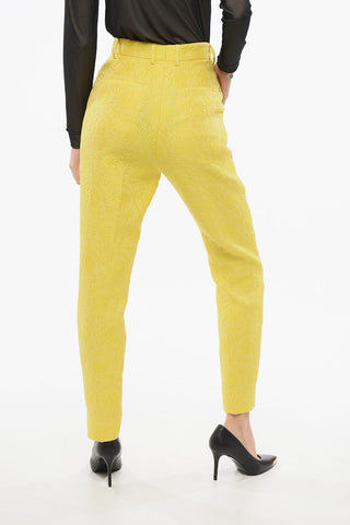 Pantaloni in Broccato con Tapered Fit