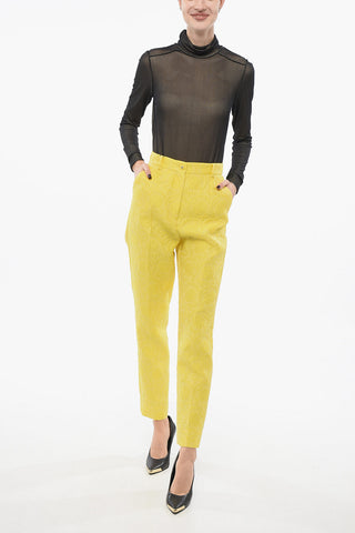 Pantaloni in Broccato con Tapered Fit