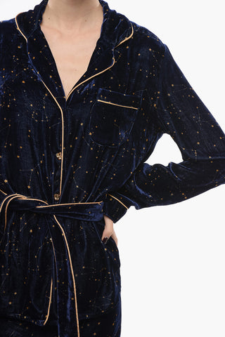 Velvet Pyjama Set with Constellation Motif
