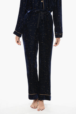 Velvet Pyjama Set with Constellation Motif