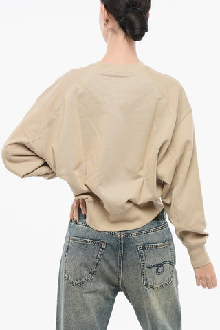 Monochrome Cotton Sweatshirt with Crew Neck