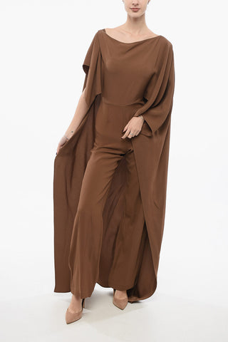 Jumpsuit mit Cape und drapierten Ärmeln