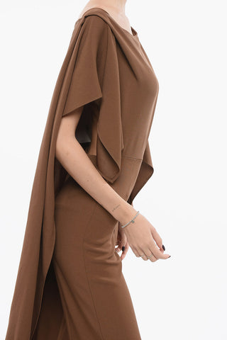 Jumpsuit mit Cape und drapierten Ärmeln
