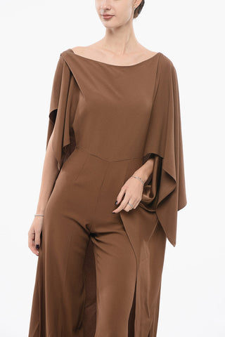 Jumpsuit mit Cape und drapierten Ärmeln