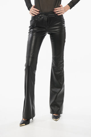 Flared Leather Trousers