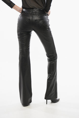Flared Leather Trousers