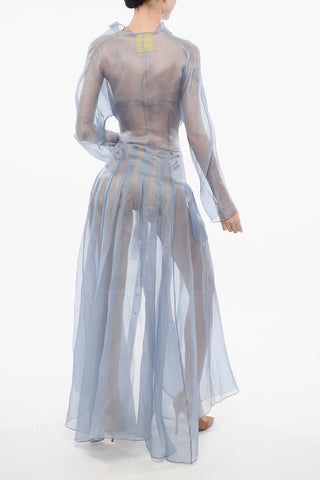 Langes Wickelkleid aus Seide