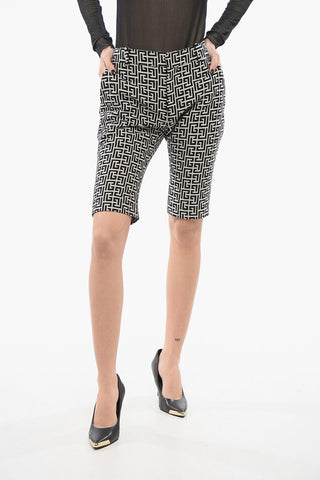 Monogram Cotton Skinny Fit Shorts