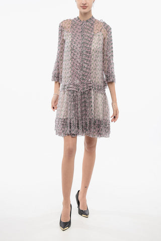 Chiffon Pleated Dress with Sequins