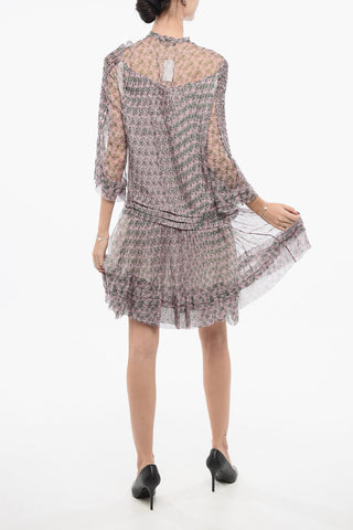 Chiffon Pleated Dress with Sequins