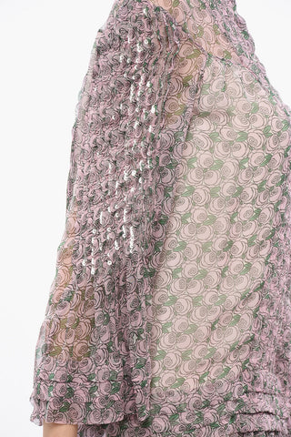 Chiffon Pleated Dress with Sequins