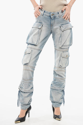 Cargo-Jeans in heller Waschung