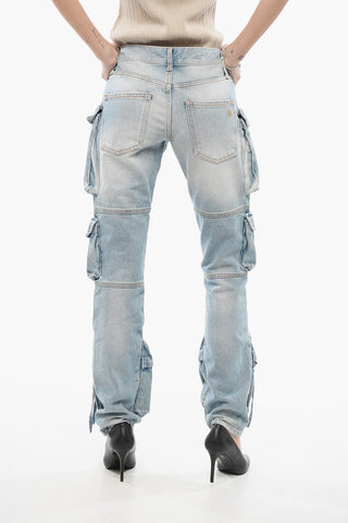 Cargo-Jeans in heller Waschung
