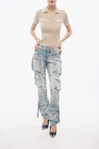 Cargo-Jeans in heller Waschung