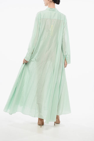 Flared Chemisier Dress with Hidden Placket
