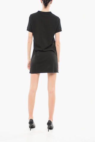 Tee Dress in Cotone Piquet con Collo a Polo