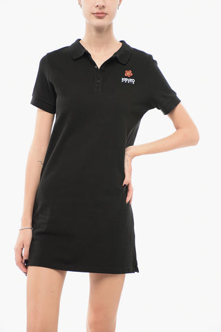 Tee Dress in Cotone Piquet con Collo a Polo