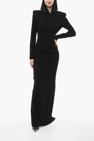 Hooded Long Dress With Back Slit