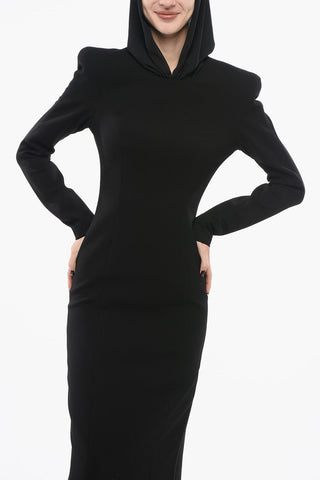 Hooded Long Dress With Back Slit