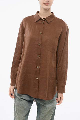 Oversize-Hemd aus Leinen