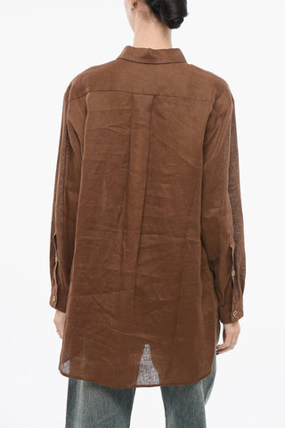 Oversize-Hemd aus Leinen