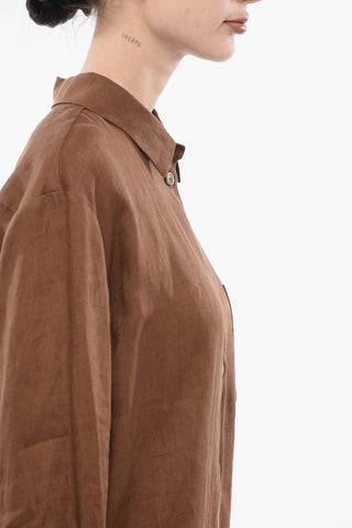 Oversize-Hemd aus Leinen