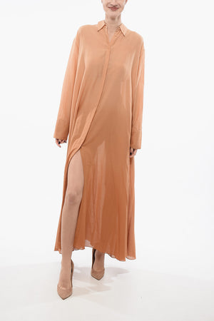 Ausgestelltes Hemdblusenkleid mit verdeckter Knopfleiste