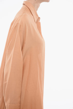 Flared Shirt Dress with Hidden Buttoning