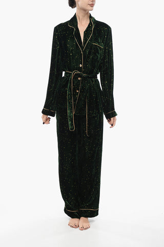 Velvet Pyjama Set with Constellation Motif