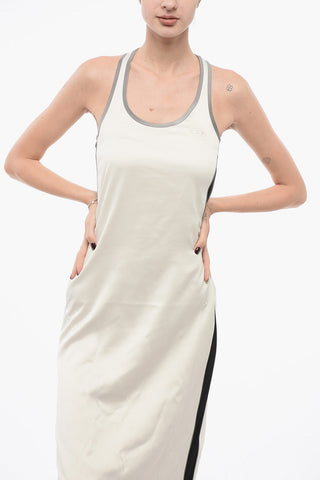 Vestito Dritto in Viscosa con Logo Ricamato