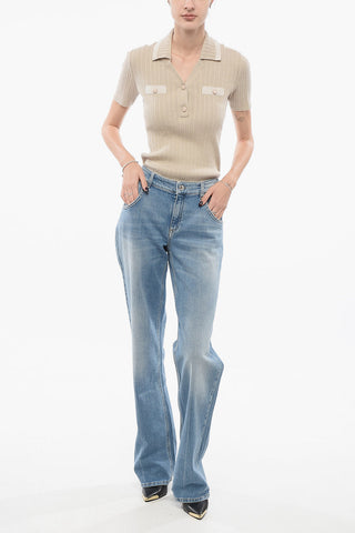 Jeans Bootcut in Denim Delavè 24cm