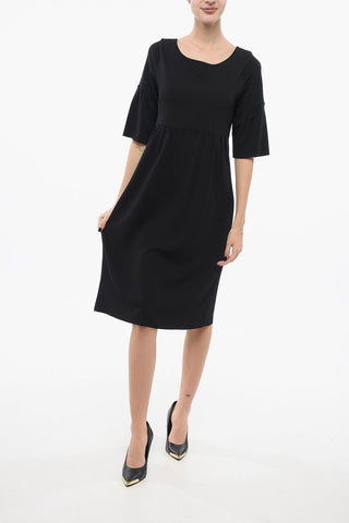 Short-Sleeved Dress With Pleated Skirt