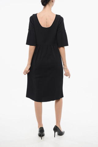 Short-Sleeved Dress With Pleated Skirt