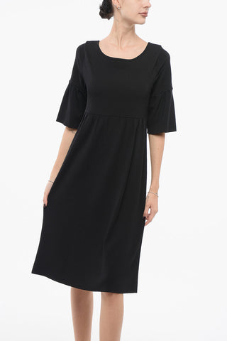 Short-Sleeved Dress With Pleated Skirt