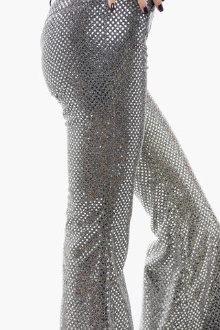 Sequin Boot-Cut Trousers