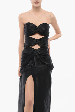 Abito in Georgette Effetto Lurex con Cut Out