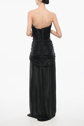 Abito in Georgette Effetto Lurex con Cut Out