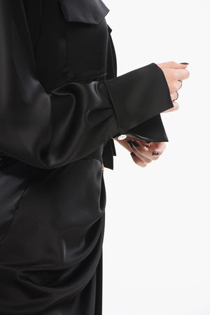Chemisier Midi in Satin con Nodo